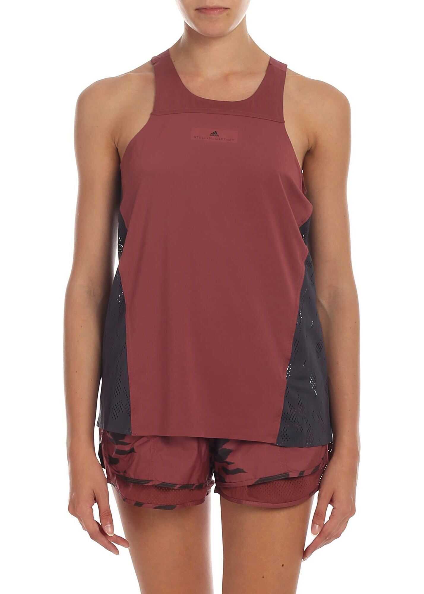 adidas by Stella McCartney Top Run Loose Dark Red And Anthracite* Red