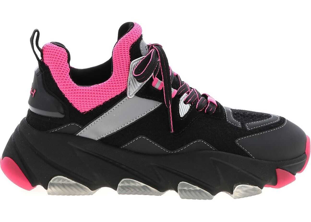 ASH Energy Sneakers In Black And Neon Pink Black