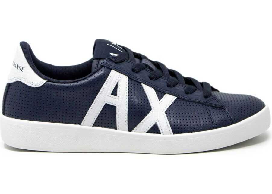 Armani Exchange Leather Sneakers BLUE