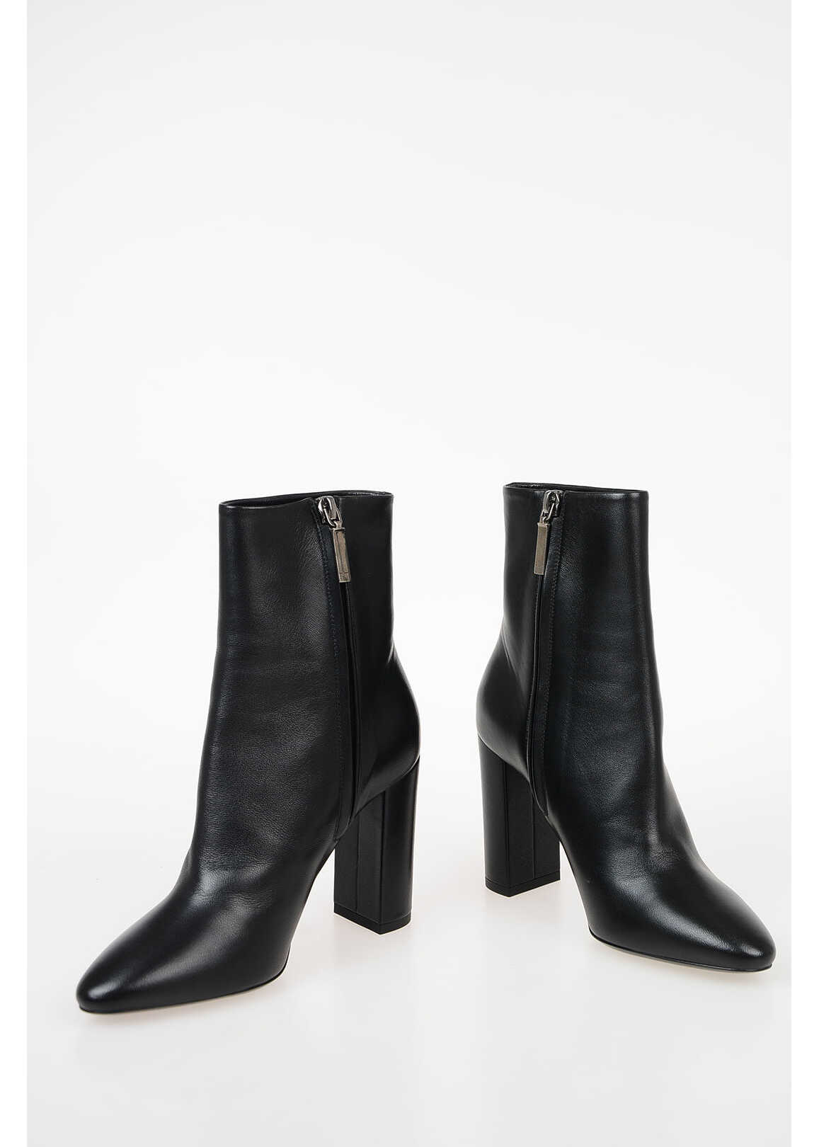 Saint Laurent 9Cm Nappa Leather Boots Black