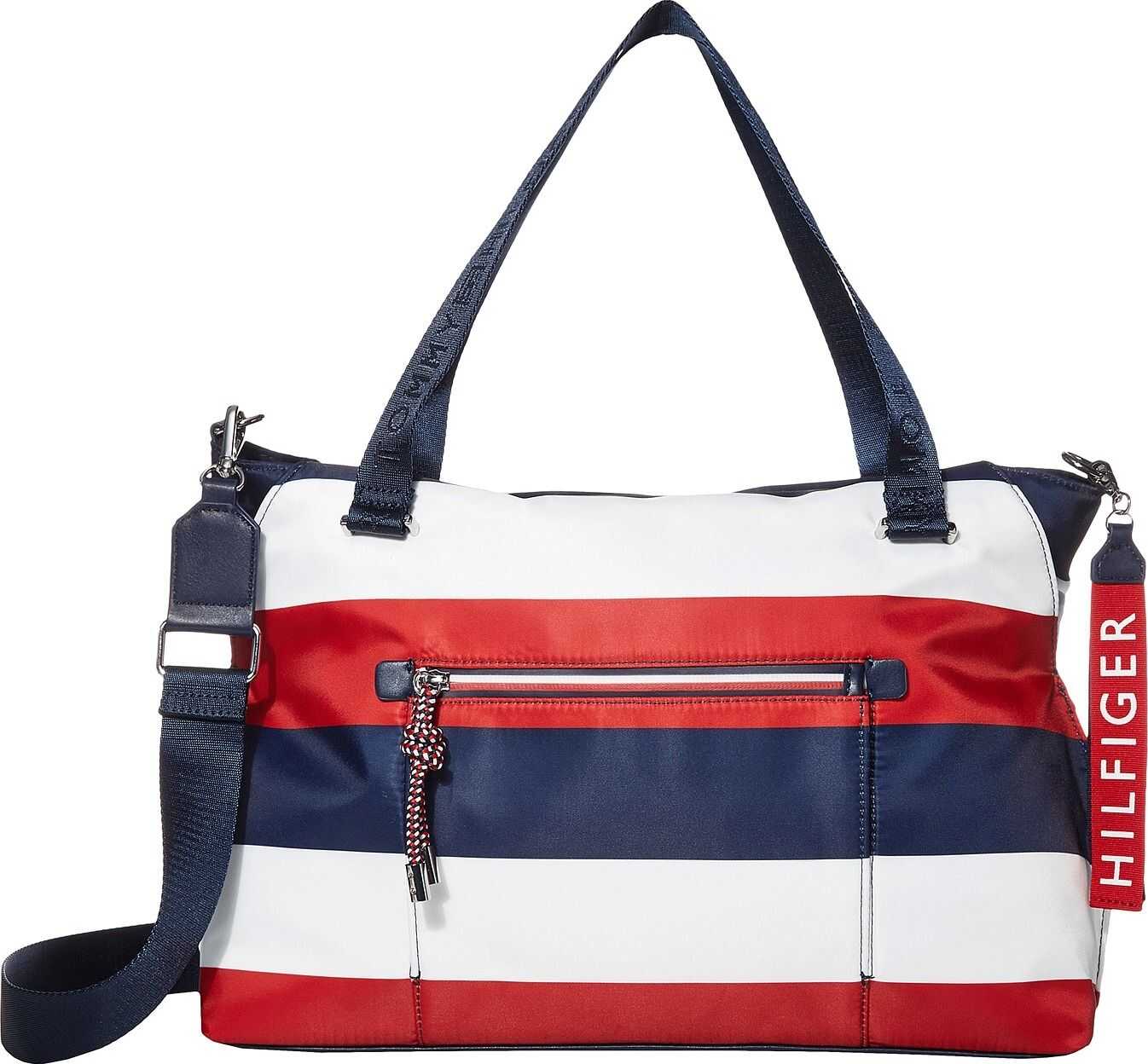 Tommy Hilfiger Lani Printed Nylon Satchel Navy/Red/White