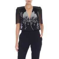 Bluze Black Body With White Star Fringes Femei