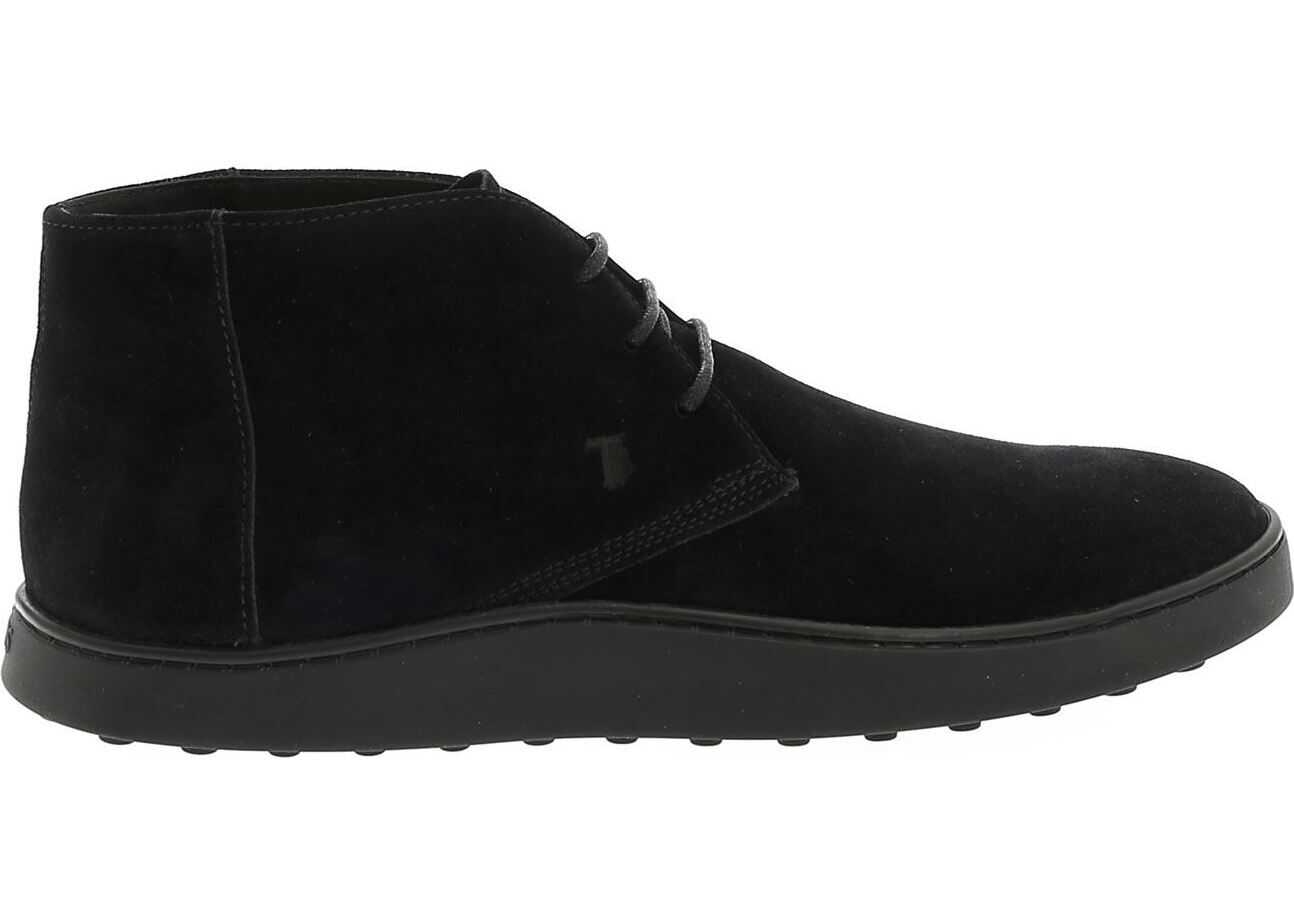 TOD'S Desert In Black Suede With Logo Black