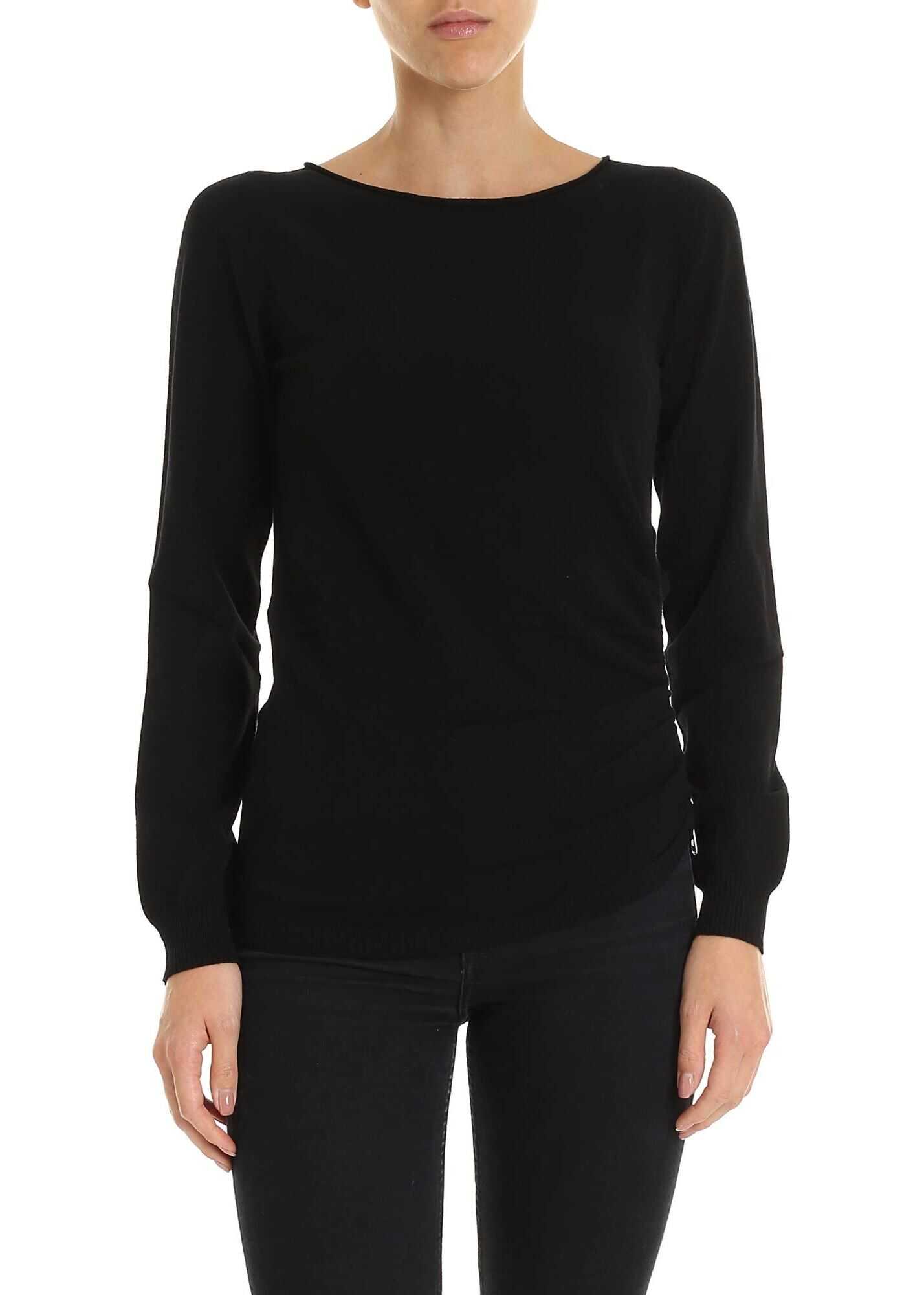 Twin-set Simona Barbieri Black Sweater With Side Zip Black