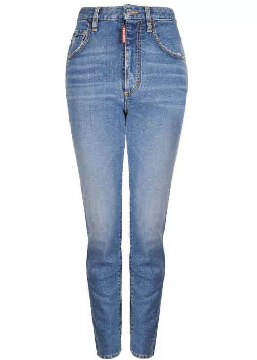 Pantaloni casual DSQUARED2 Tight Cropped S72LB0216 Niebieski Barbati (BM 7043144) 2
