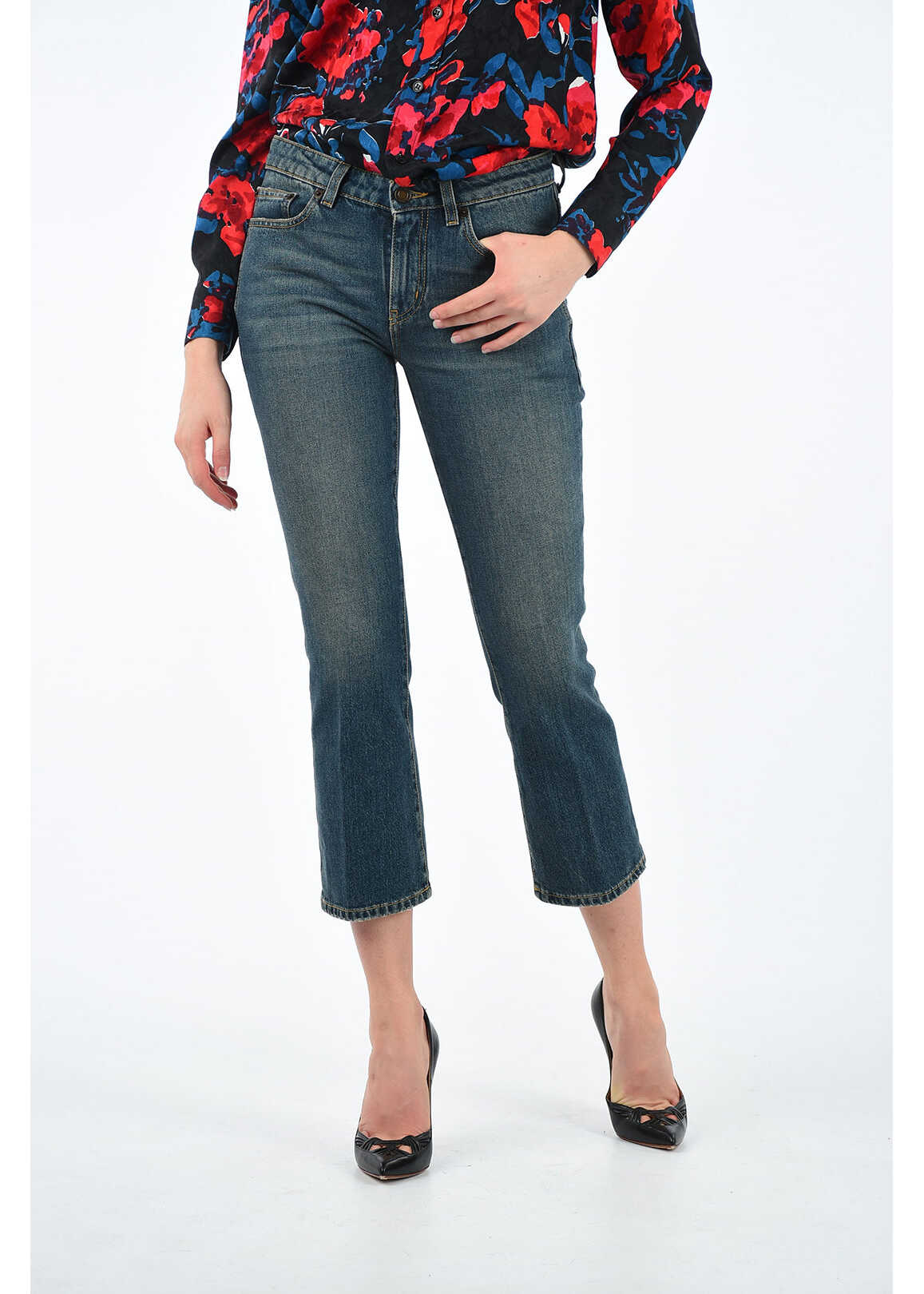 Blug Saint Laurent 20cm Capri Jeans BLUE