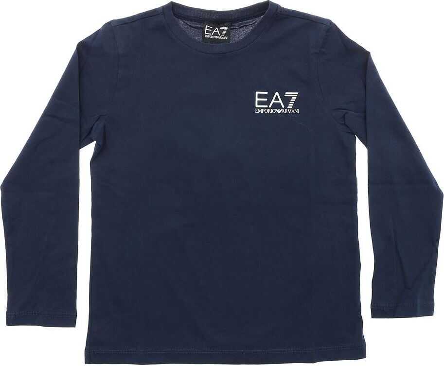 Emporio Armani Blue T-Shirt With Logo Print Blue