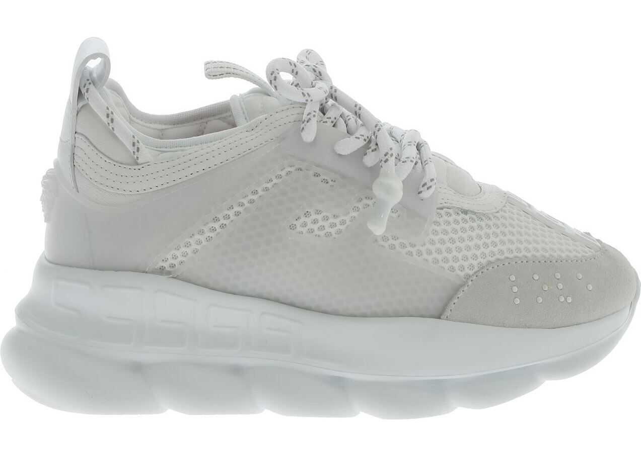 Versace Chain Reaction Sneakers In White White