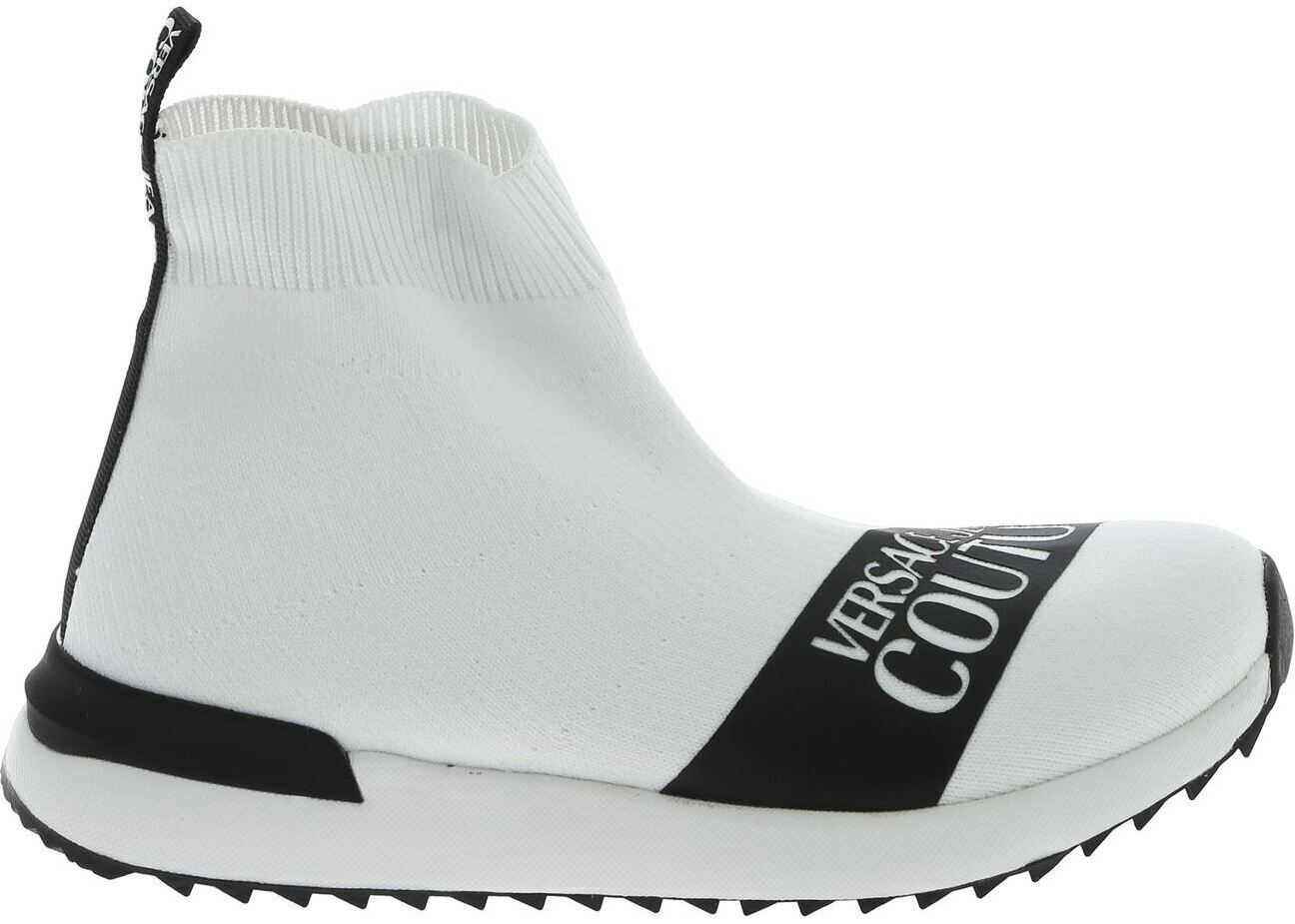 Versace Jeans Couture Sock Effect Sneakers In White White