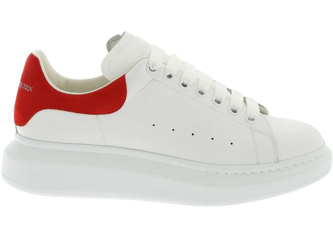 Alexander McQueen Oversize Sneakers In White With Red Back White