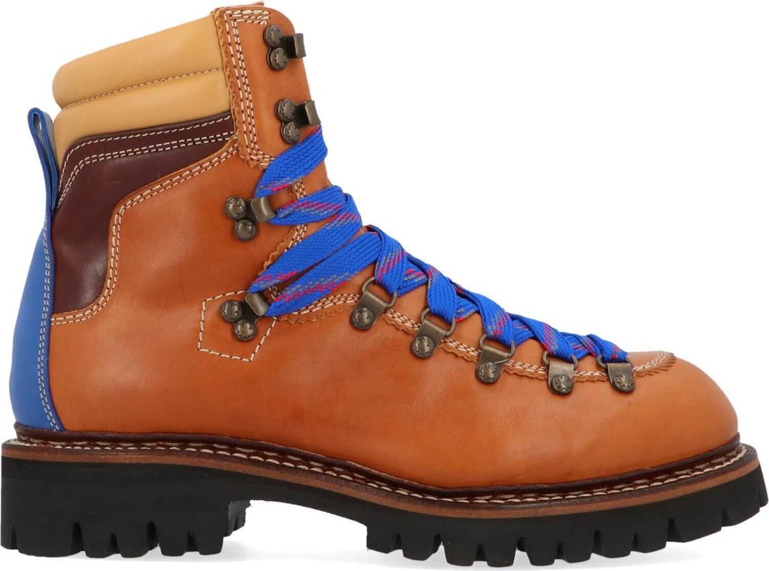 DSQUARED2 Leather Ankle Boots BROWN