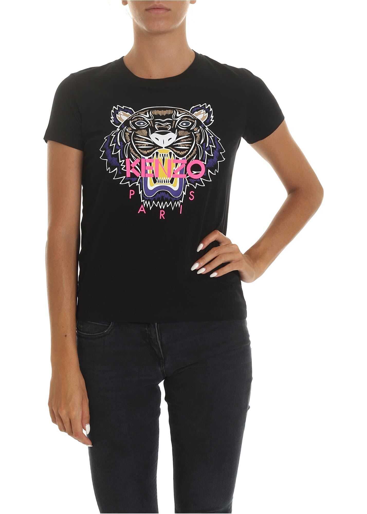 Kenzo Multicolor Classic Tiger T-Shirt In Black Black