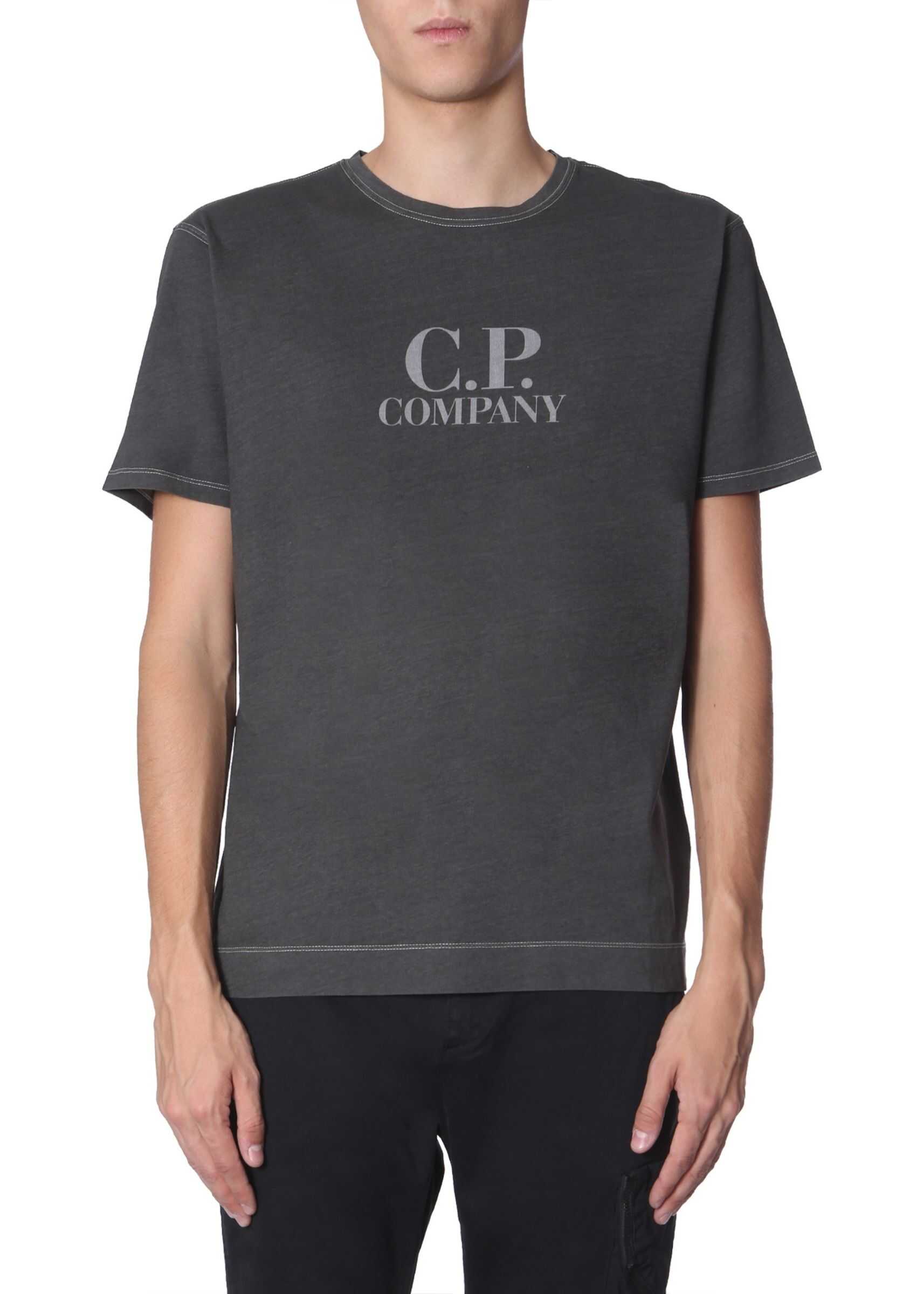 C.P. COMPANY Round Neck T-Shirt CHARCOAL
