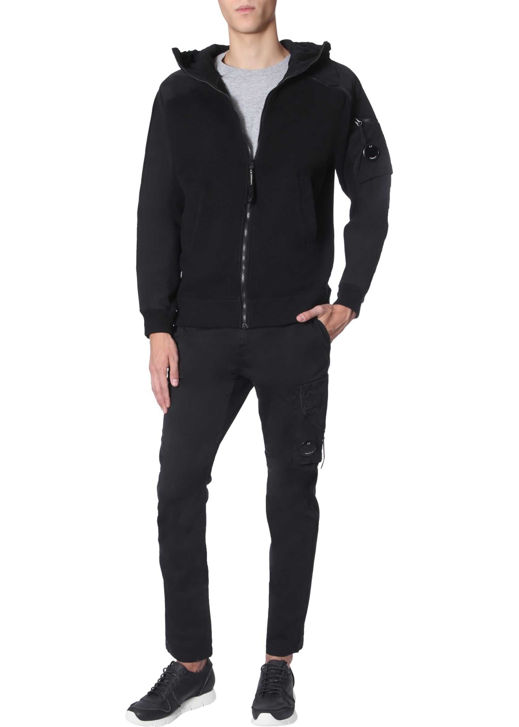 C.P. COMPANY Hooded Sweatshirt With Zip BLACK