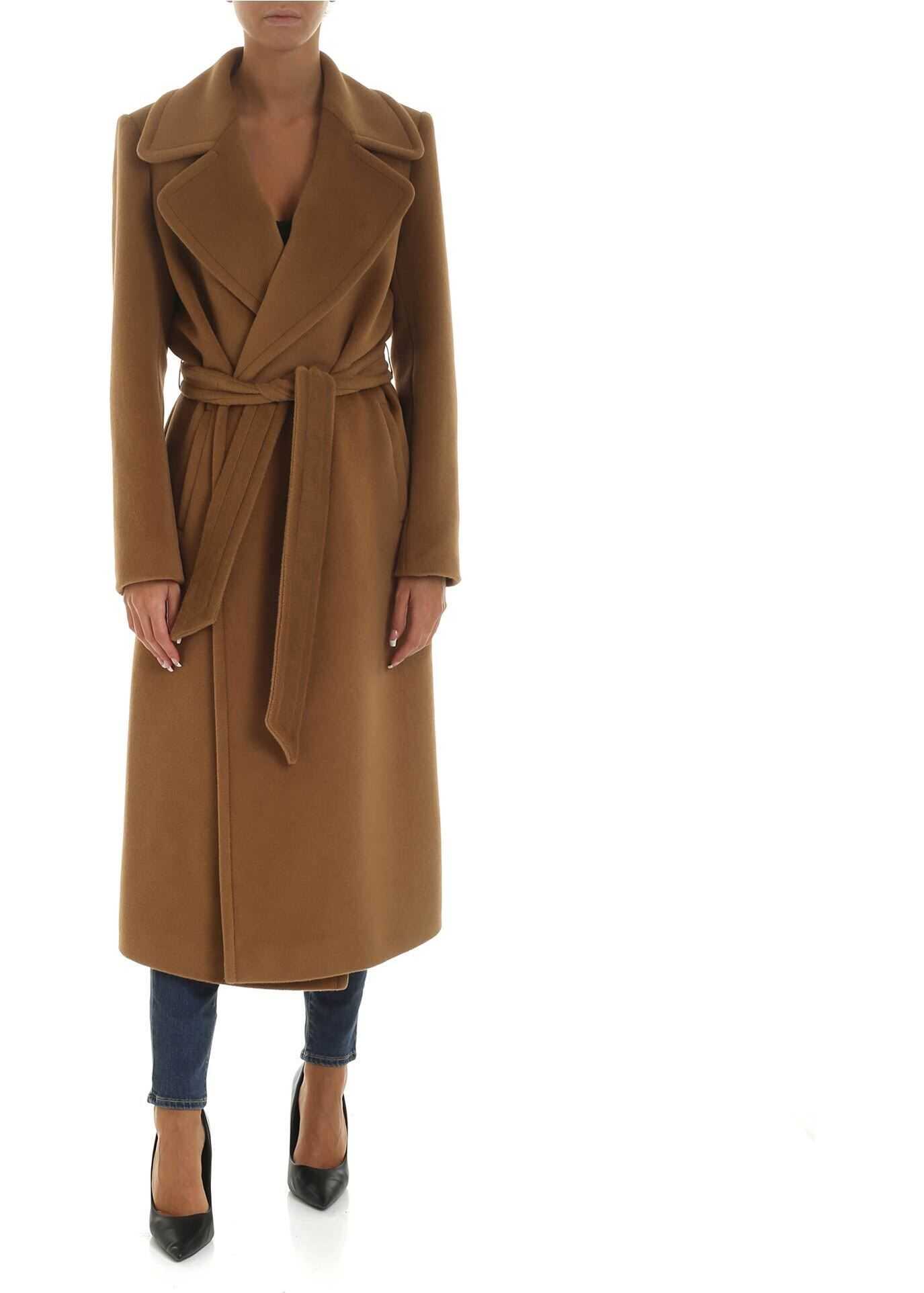 Tagliatore Molly Light Long Coat In Brown Brown