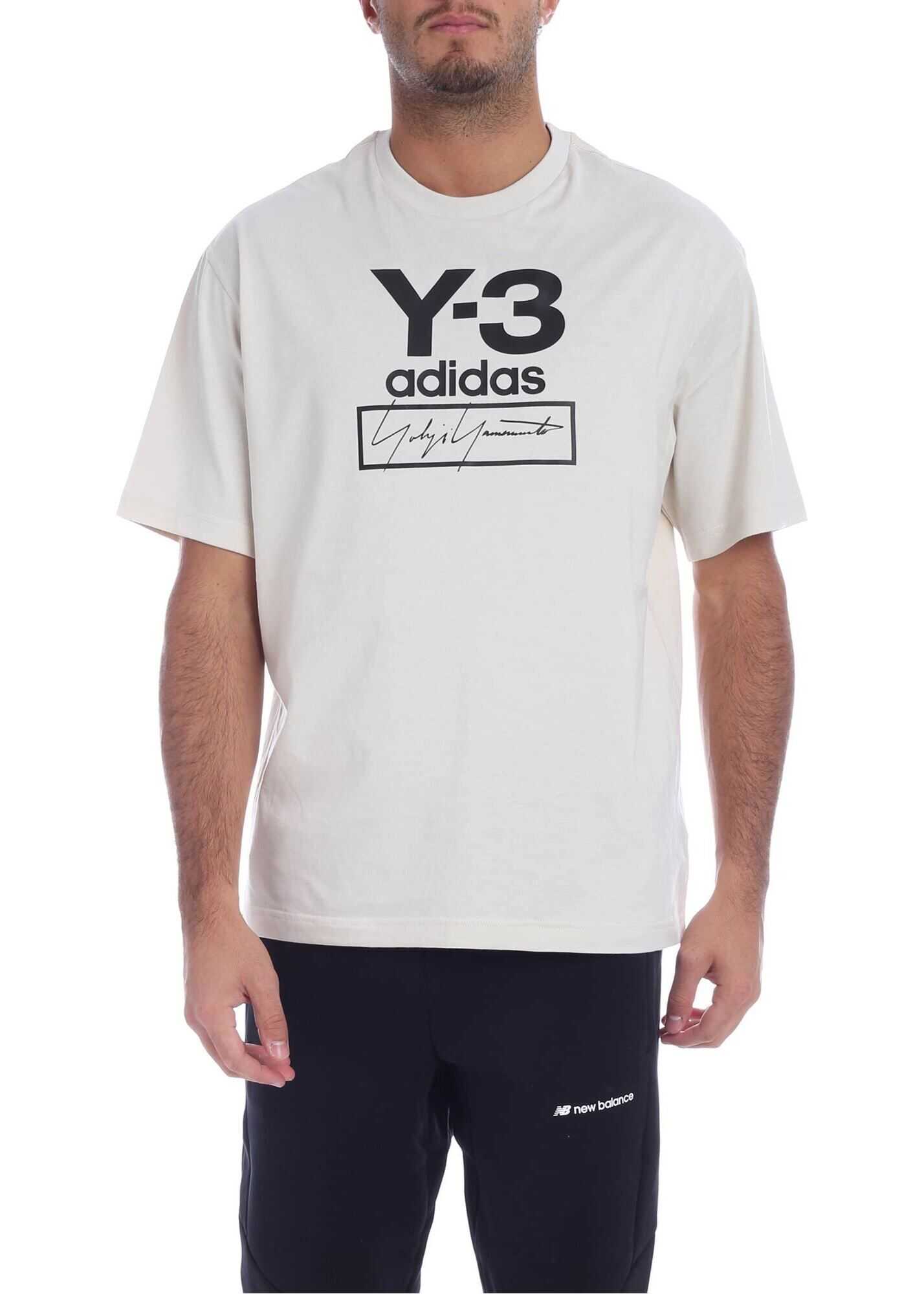 Y-3 Beige T-Shirt With Logo Print Beige