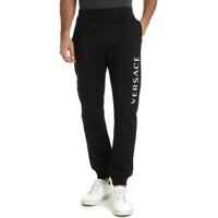 Pantaloni de trening Versace White Versace Logo Trousers In Black