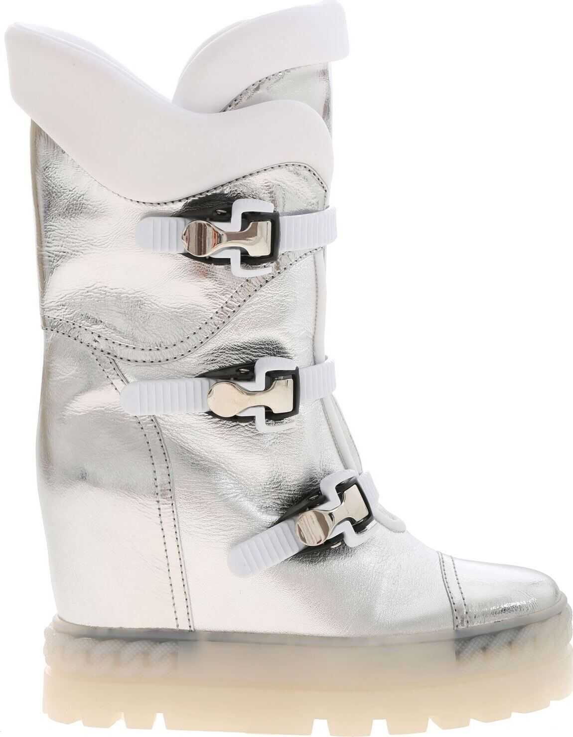 Casadei Boots In Silver Color With Hook Detail Silver