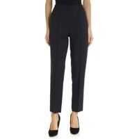 Pantaloni casual Blue Trousers With Logo Embroidery Femei
