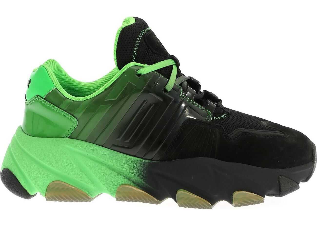 ASH Extasy Sneakers In Black And Fluo Green Black