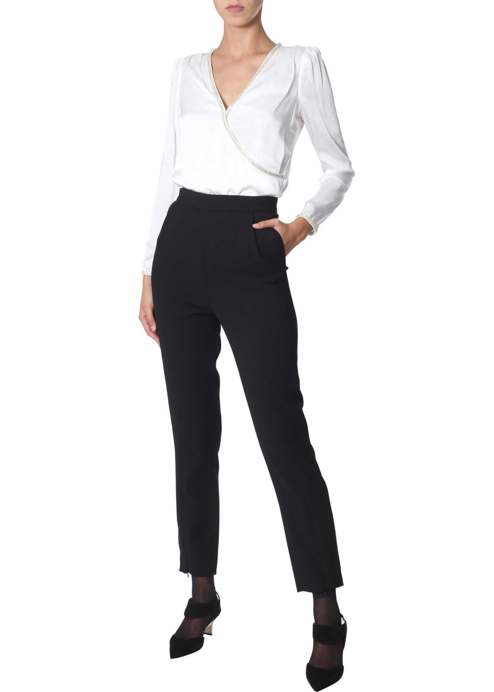 Self-Portrait V-Neck Shirt IVORY