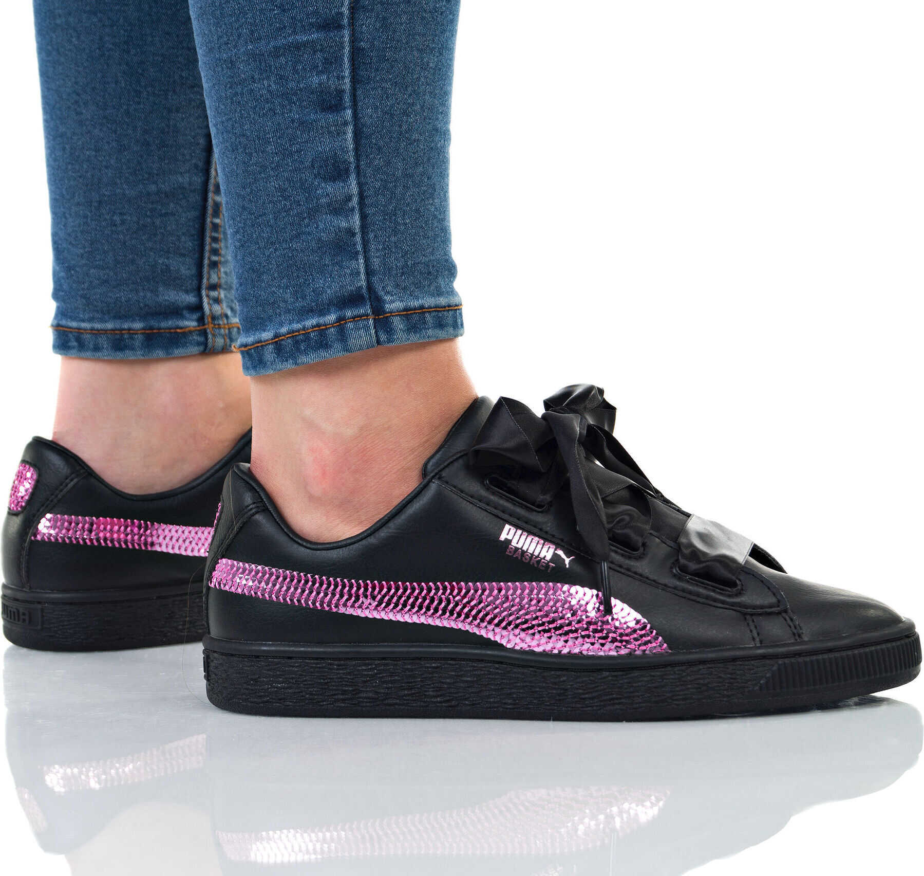 PUMA Basket Heart Bling JR Negru