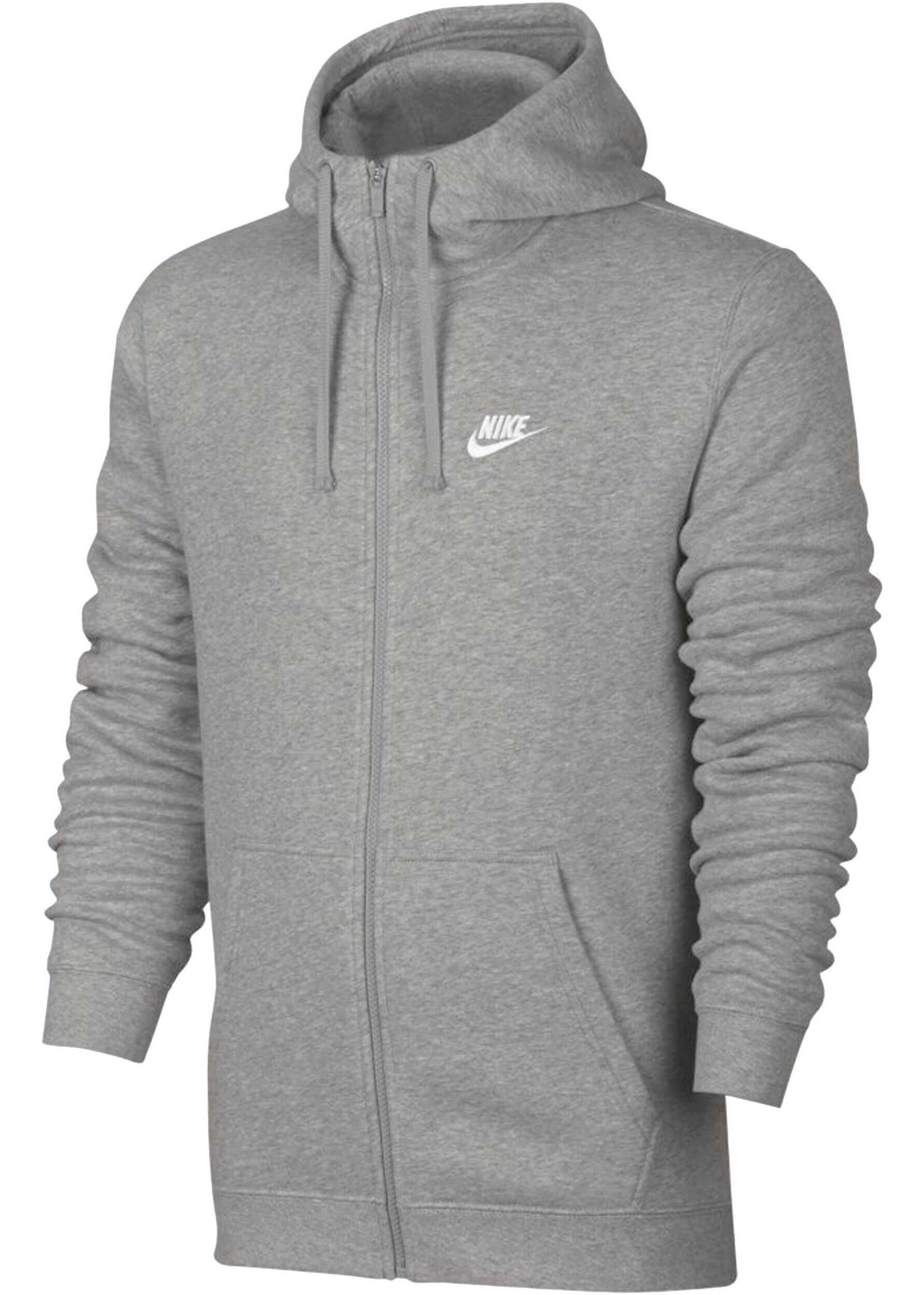 Nike Club Fleece Full-Zip Hoodie Gri/Argintiu