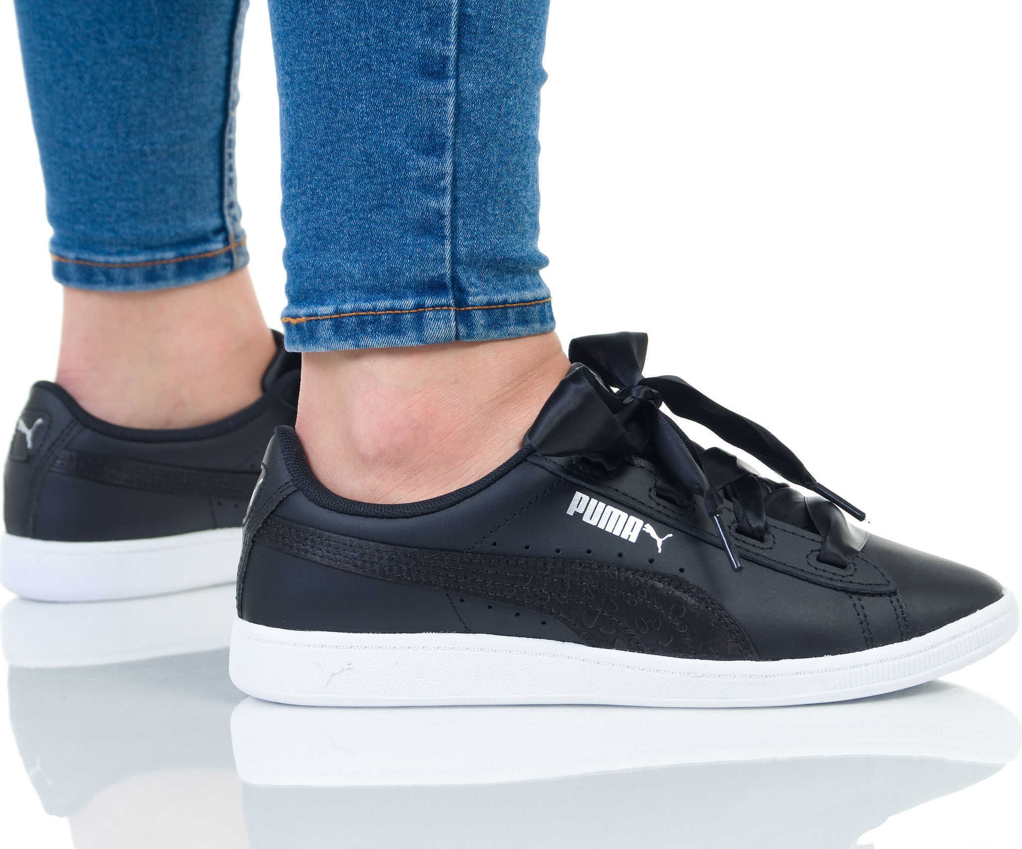 PUMA Vikky Ribbon L Satin JR Negru