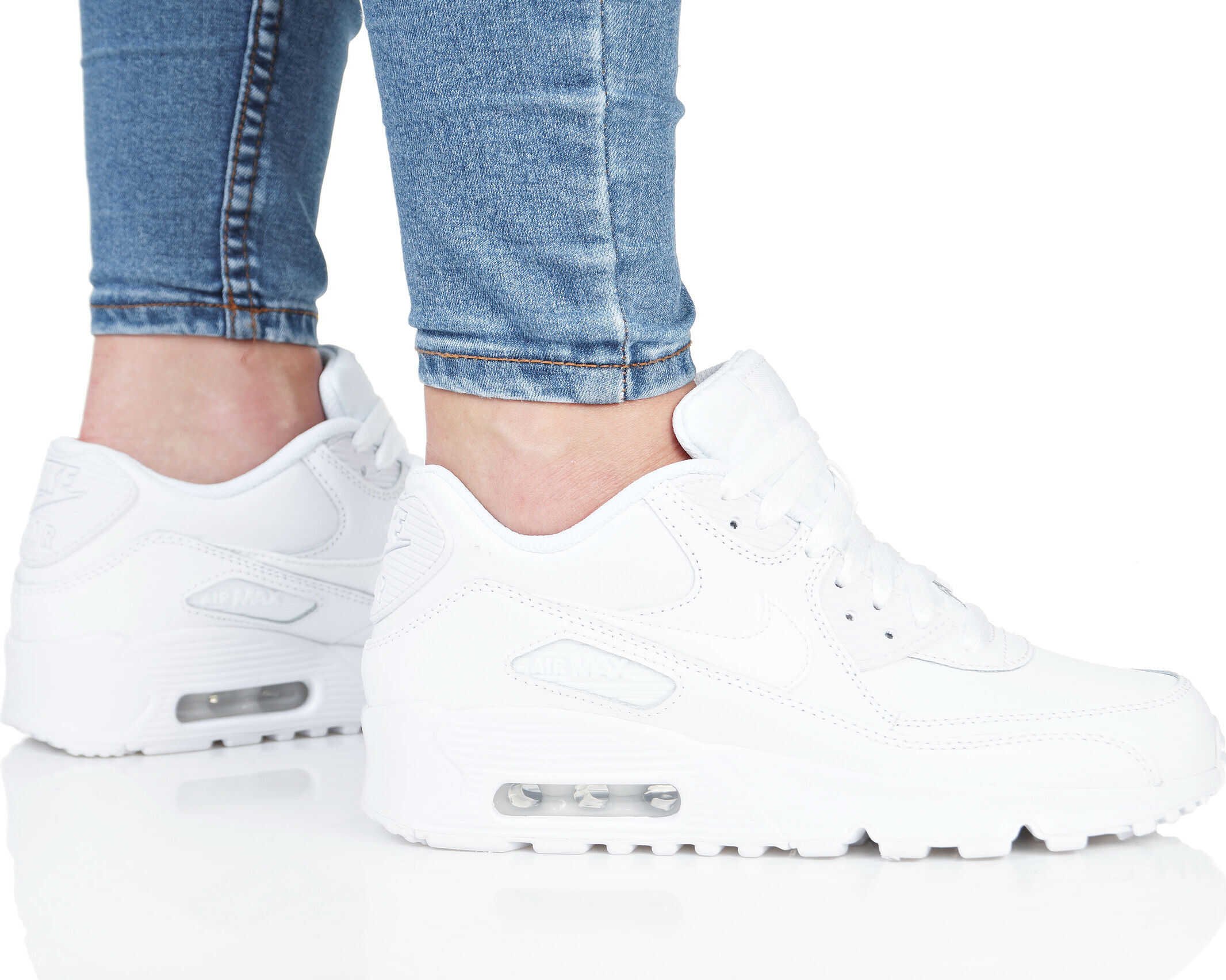 Nike Air Max 90 Leather GS Alb