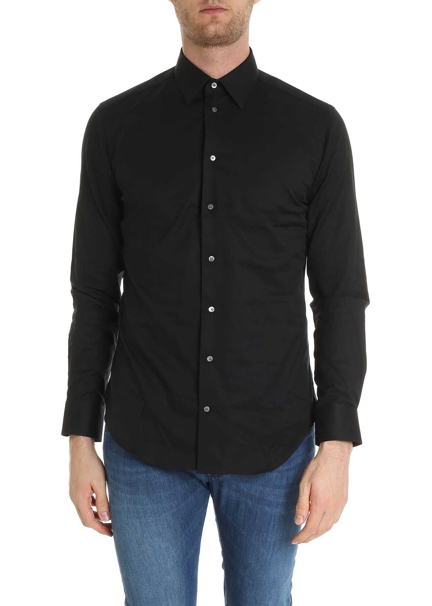 Camasa Emporio Armani Slim Fit Shirt In Black Black