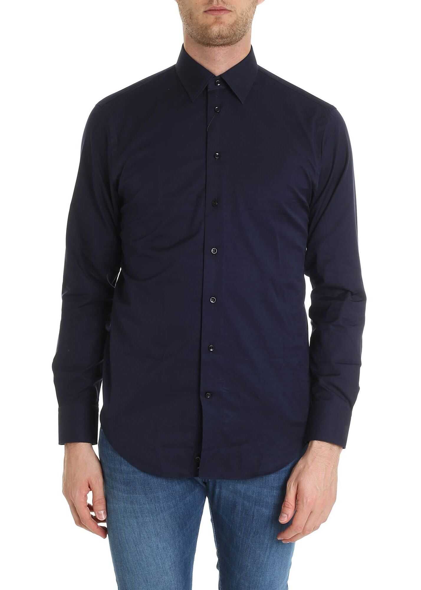 Camasa Emporio Armani Modern Fit Shirt In Blue Blue