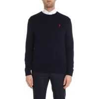 Pulovere casual Blue Pullover With Red Logo Embroidery Barbati