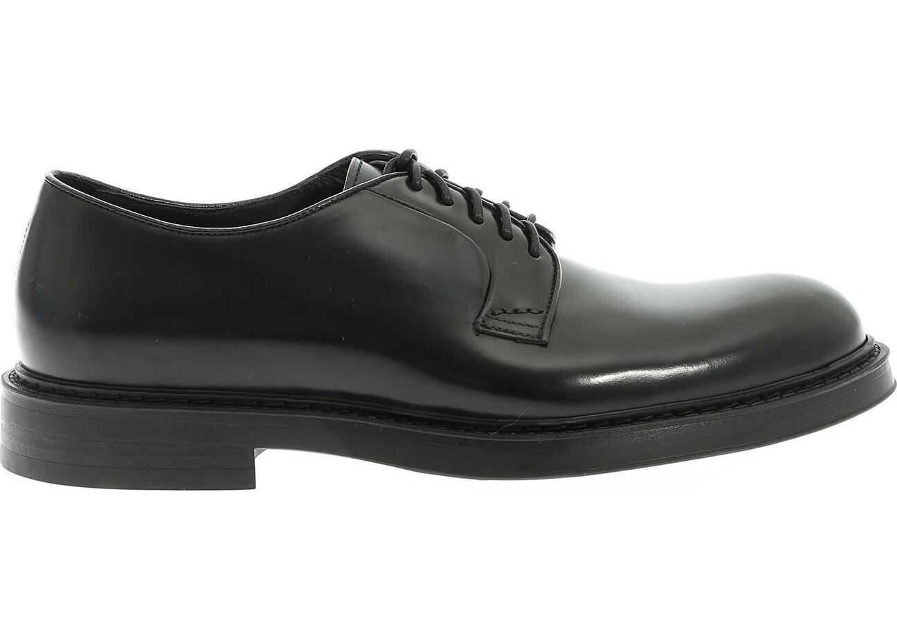 Doucal's Derby In Black Leather Black