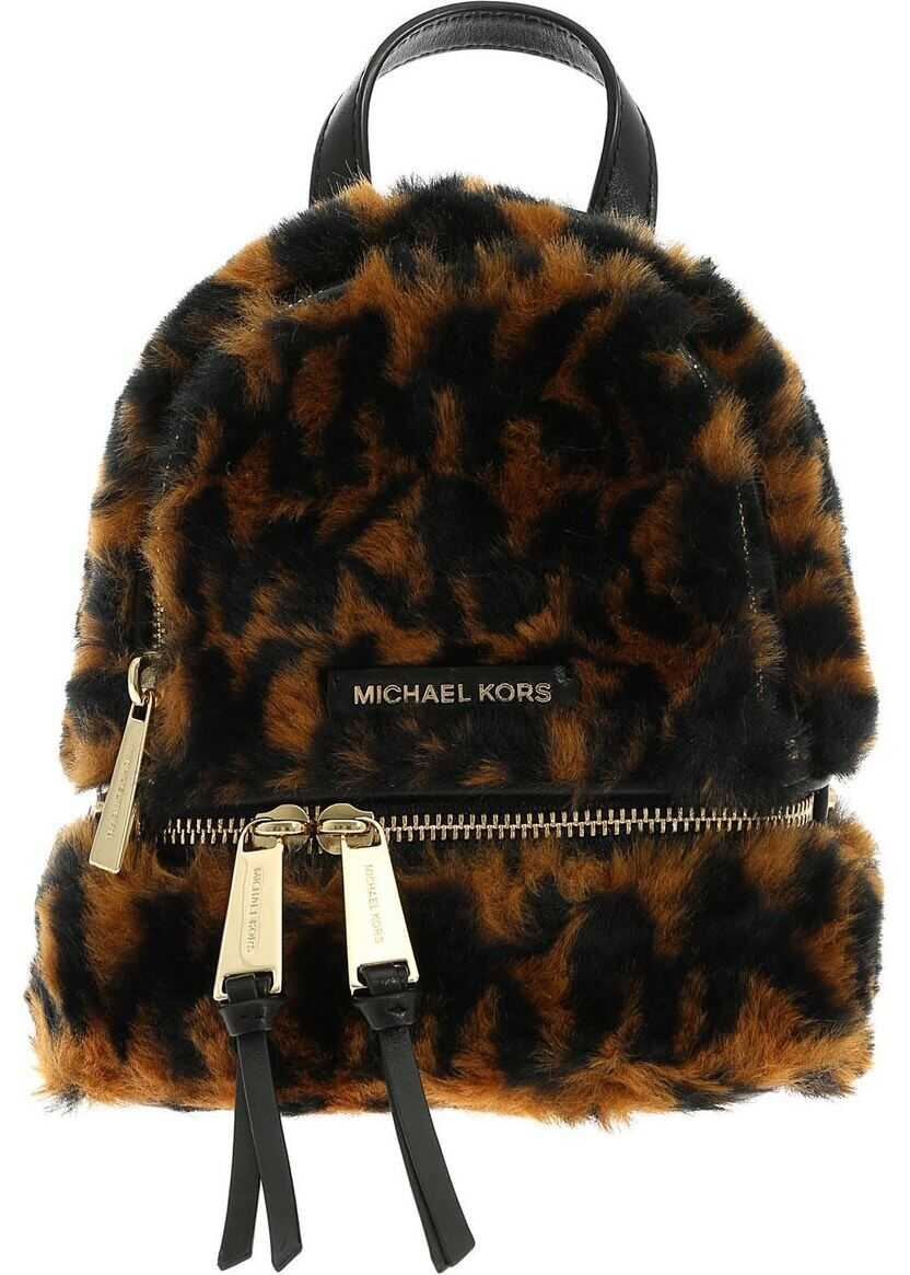 Michael Kors Rhea Zip Backpack In Eco Fur Animal Print Animal print