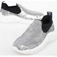 Pantofi slip-on Sequined Fabric Sneakers Femei