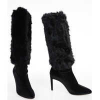 Cizme lungi 9cm Velvet Real Fur Boots Femei