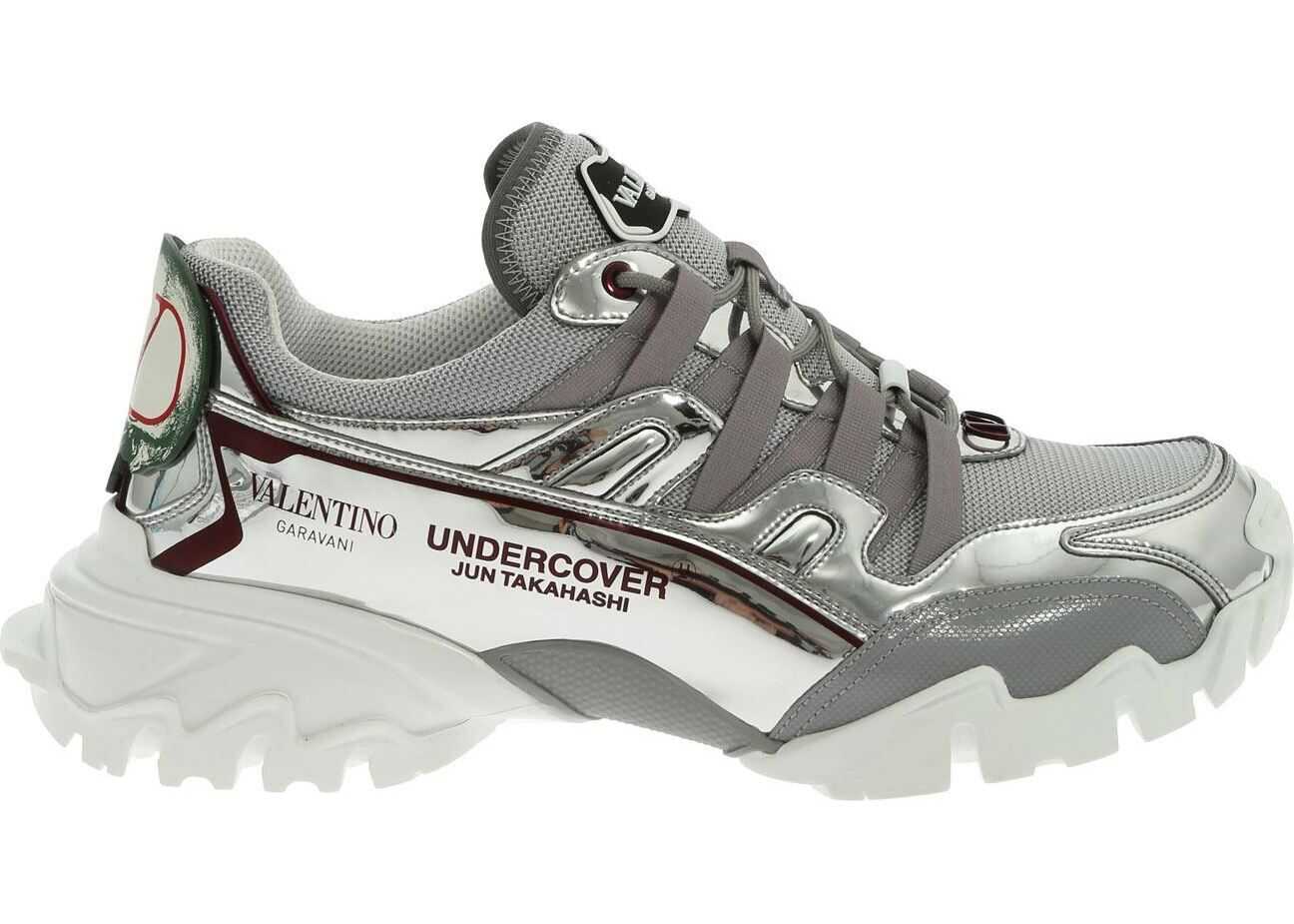 Valentino Garavani Climbers Sneakers With Silver Mirrored Effect Silver