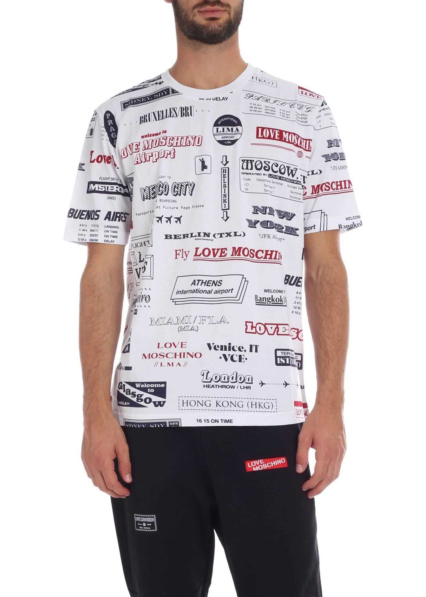 LOVE Moschino T-Shirt In White With Logo Print White