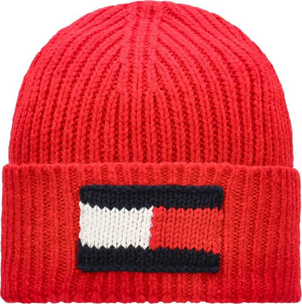Tommy Hilfiger Big Flag Beanie - Czapka Męska Czerwony