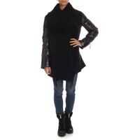 Poncho Padded Sleeves Cape In Black Femei