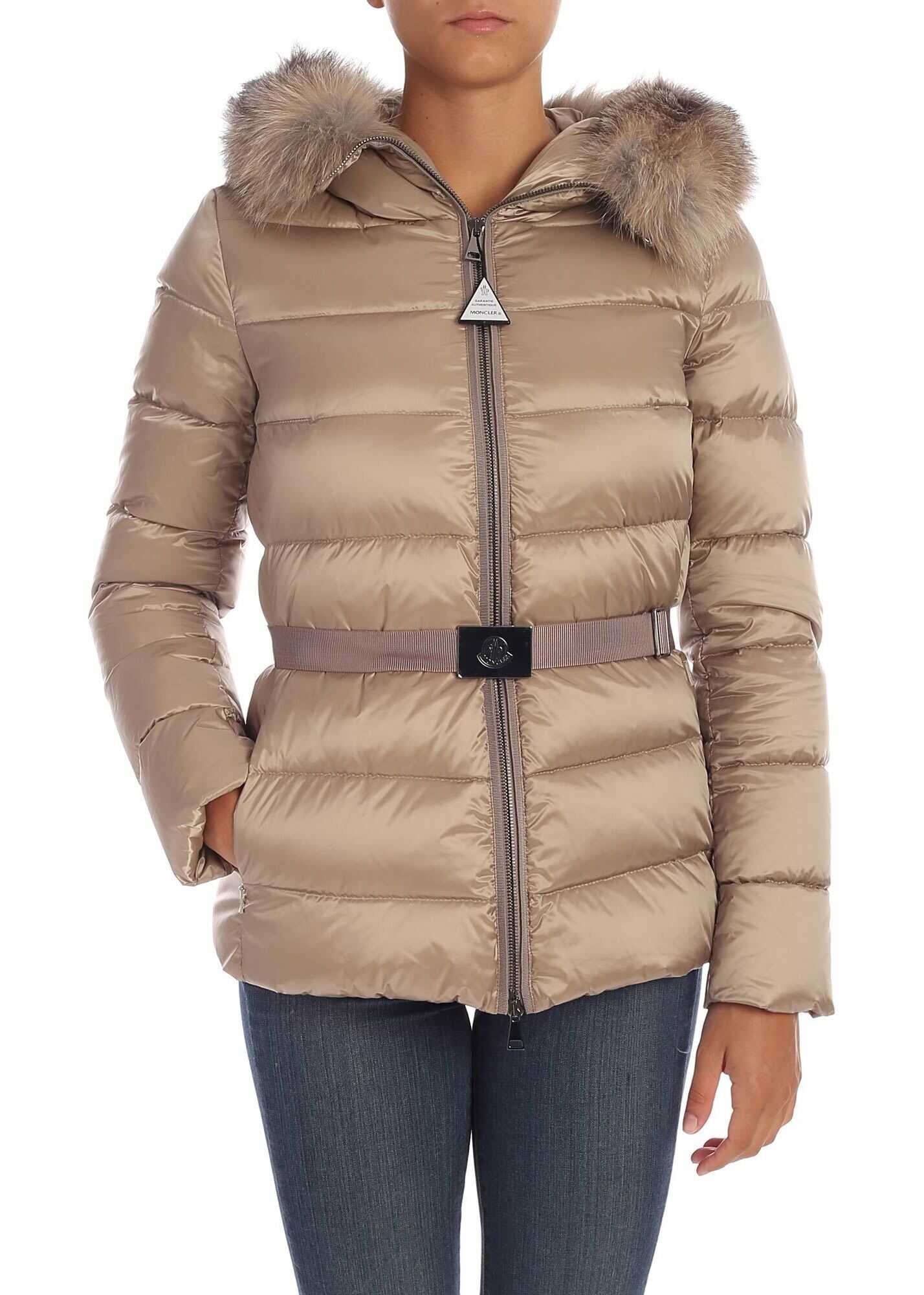 Moncler Tati Down Jacket In Beige Beige