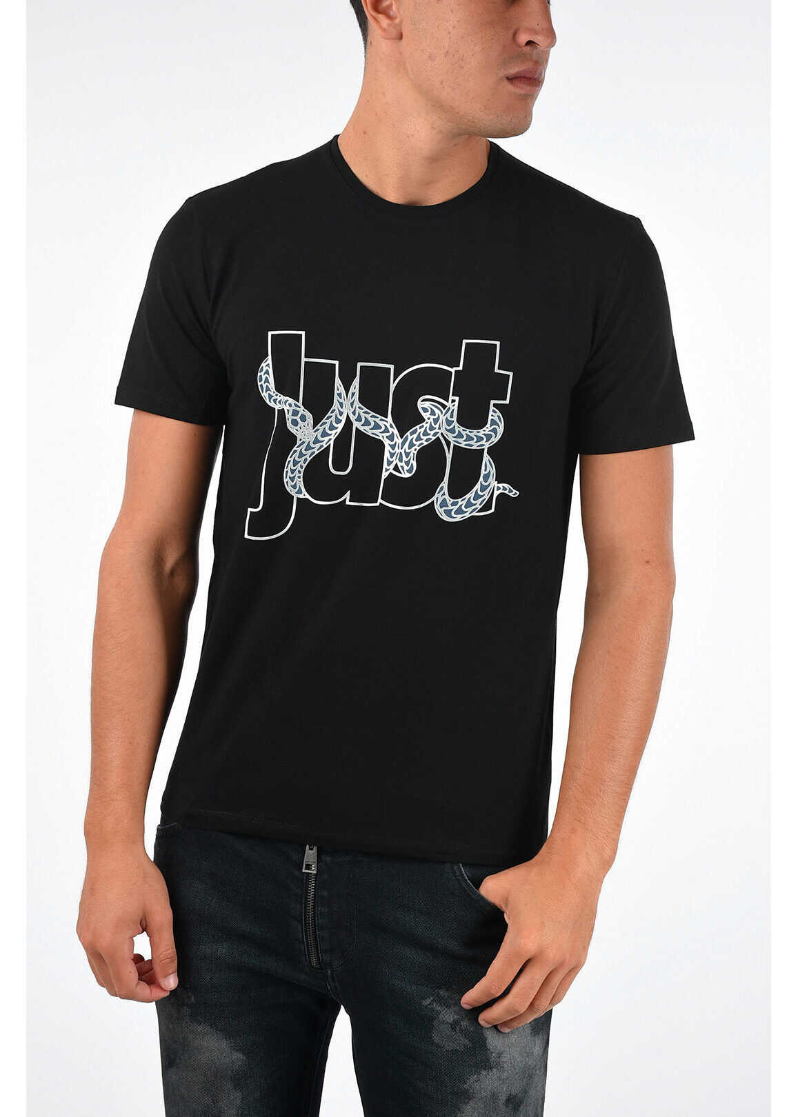 Just Cavalli T-shirt with Embroidery BLACK