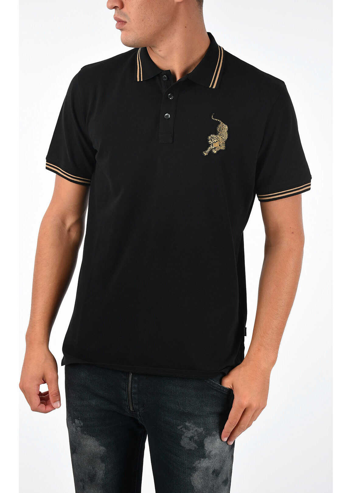 Just Cavalli Polo with Embroidery BLACK