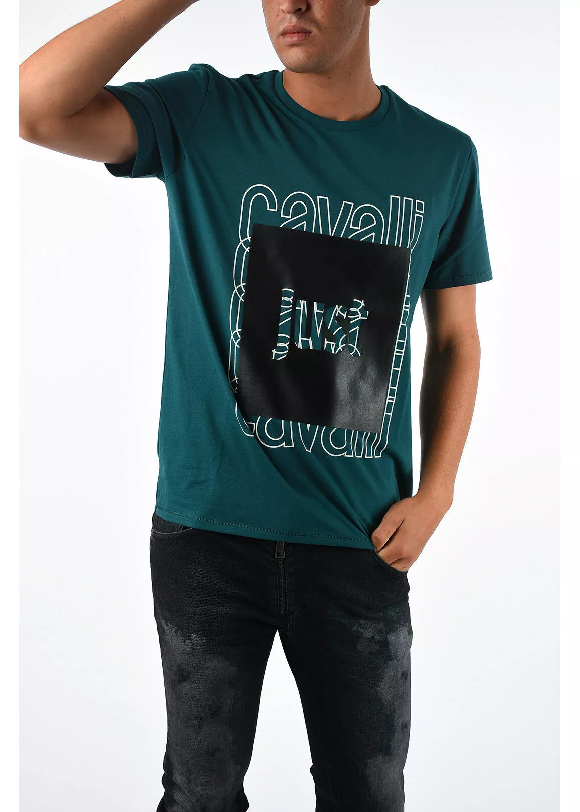 Just Cavalli Printed T-shirt GREEN