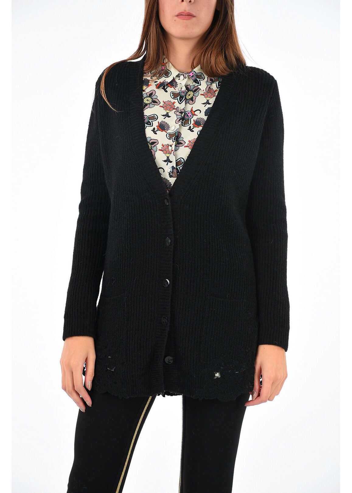Ermanno Scervino V Neck Cardigan BLACK