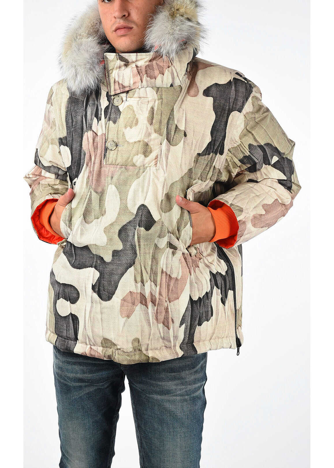 Woolrich Camouflage Down Padded Jacket MULTICOLOR