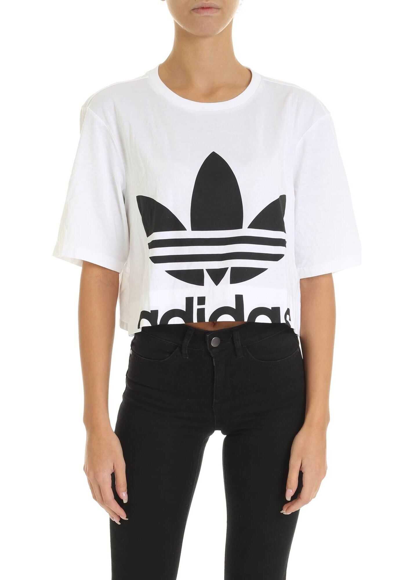 adidas Originals Crop T-Shirt In White White