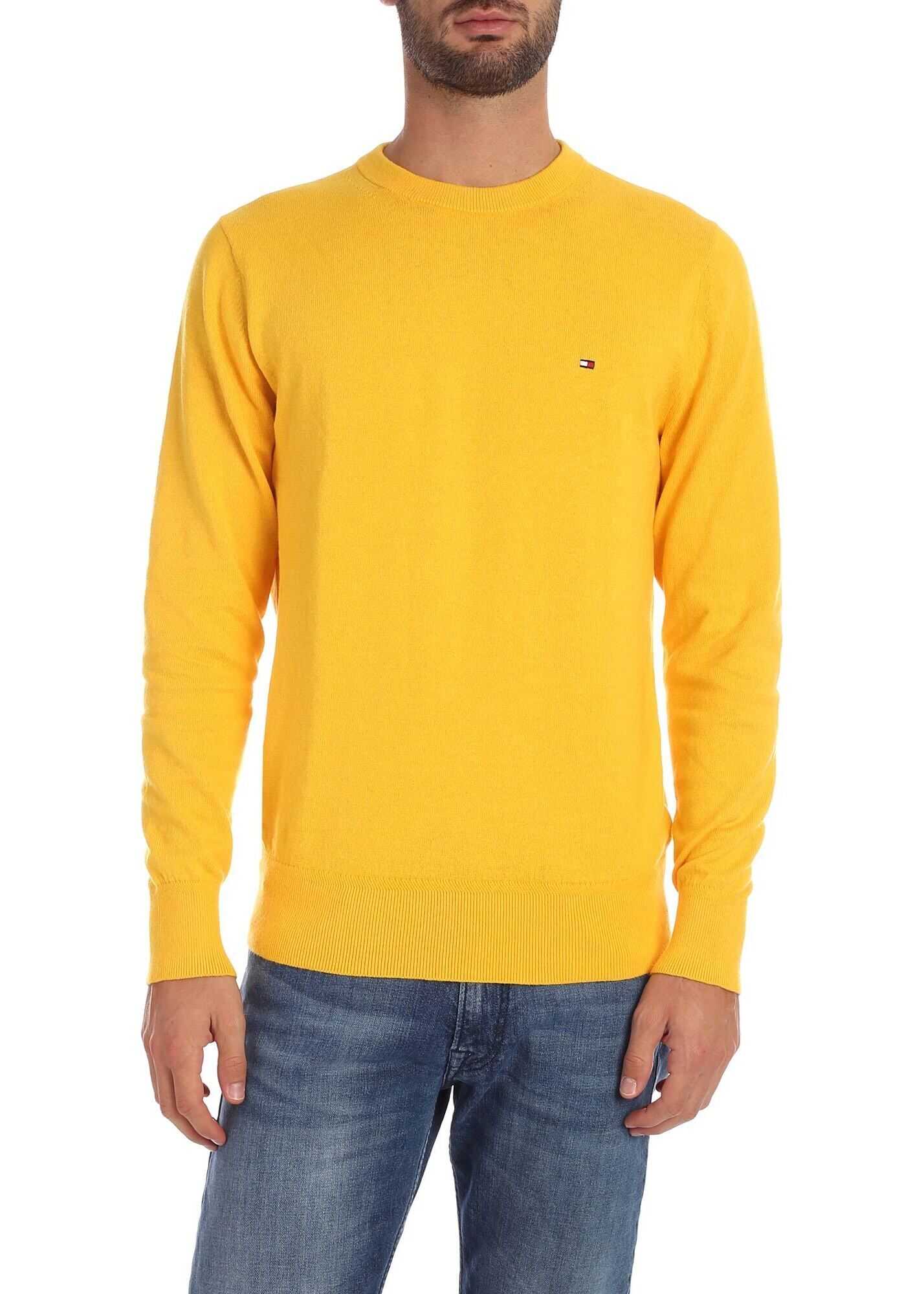 Tommy Hilfiger Yellow Pullover With Logo Embroidery Yellow