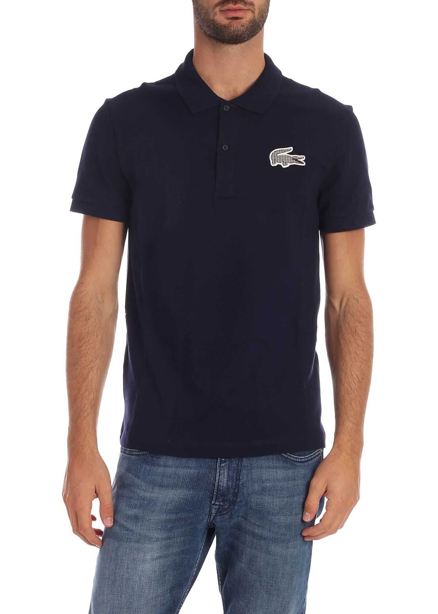 Lacoste Blue Polo Shirt With Logo Patch Blue