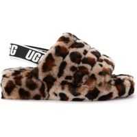 Sandale cu platforma Fluff Yeah Sandal Slipper Made Of Soft Leopard Leather Femei